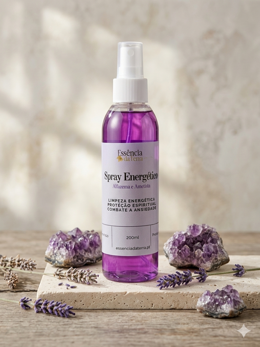 Spray Energético Alfazema e Ametista 20cl - Contém 1 cristal de Ametista