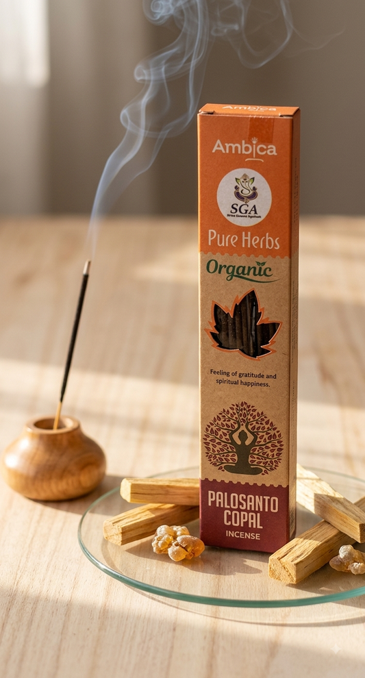 Incenso Orgânico Pure Herbs Ambica - Palo Santo & Copal
