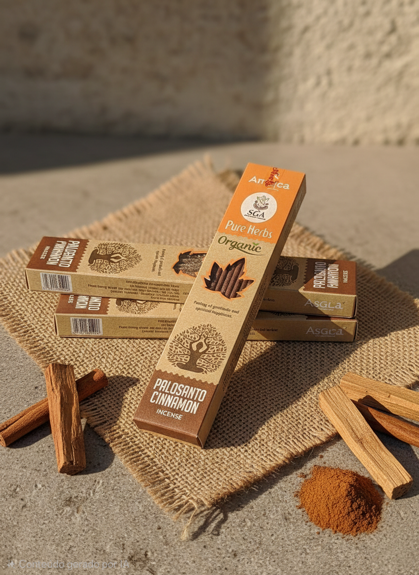 Incenso Orgânico Pure Herbs Ambica - Palo Santo & Canela
