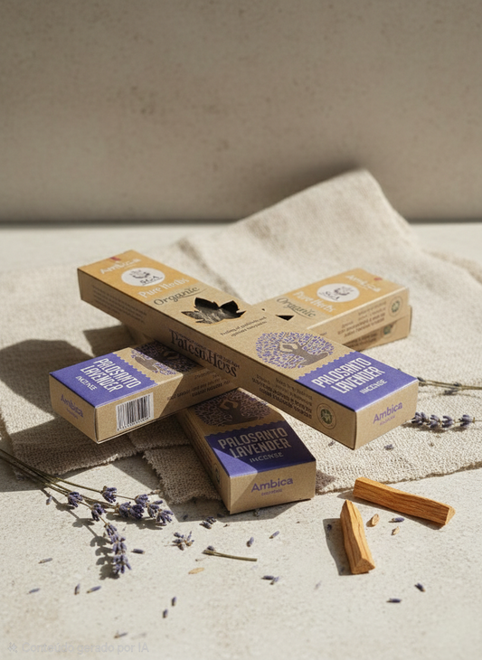 Incenso Orgânico Pure Herbs Ambica - Palo Santo & Lavanda