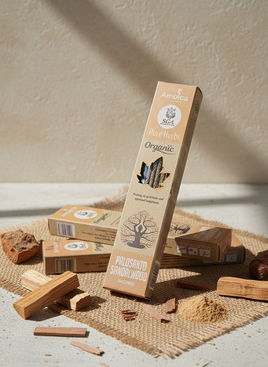 Incenso Orgânico Pure Herbs Ambica - Palo Santo & Sandalo