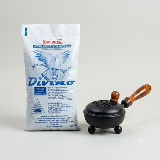 Defumador Divino + Queimador Metálico Preto