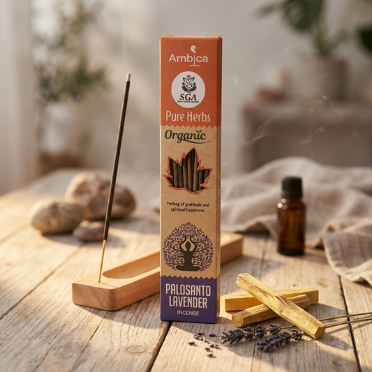 Incenso Orgânico Pure Herbs Ambica - Palo Santo & Lavanda